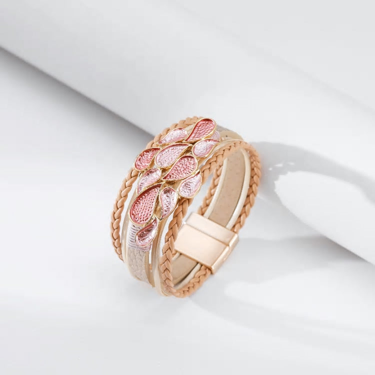 Leather Waterdrop Multilayer Bracelet - Various