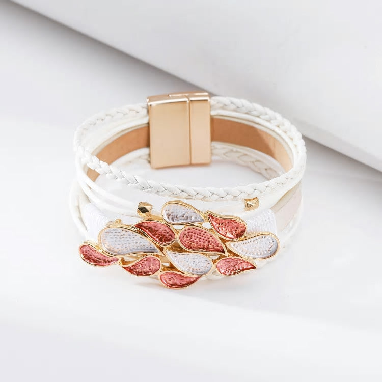 Leather Waterdrop Multilayer Bracelet - Various