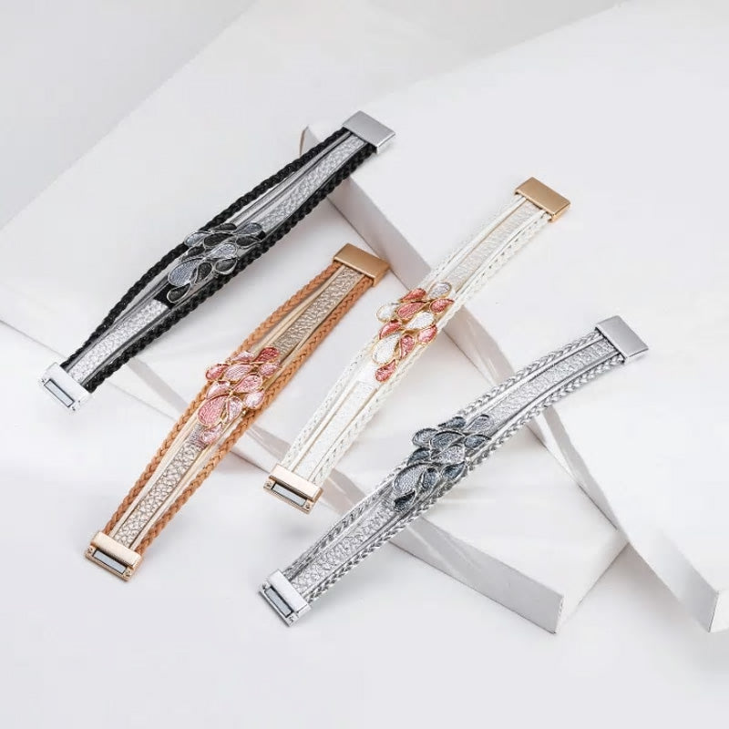 Leather Waterdrop Multilayer Bracelet - Various