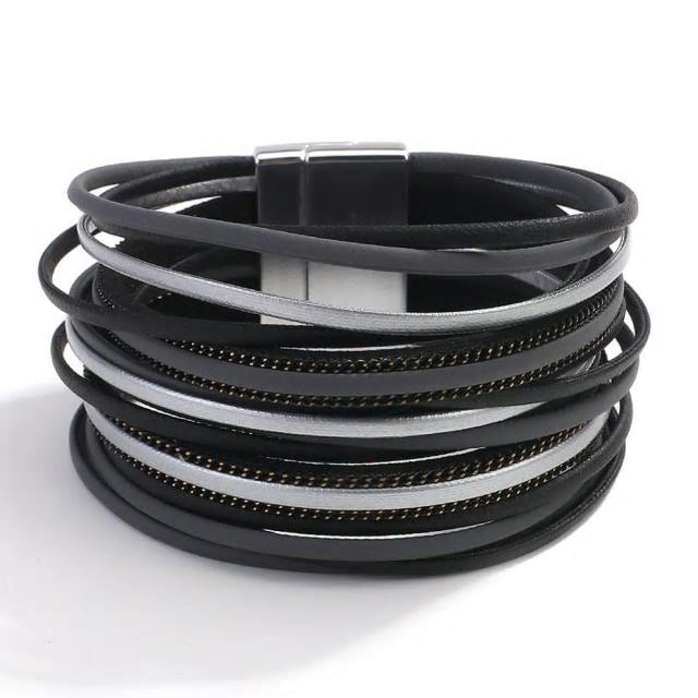 5 Colours Slim Leather Multilayer Bracelet
