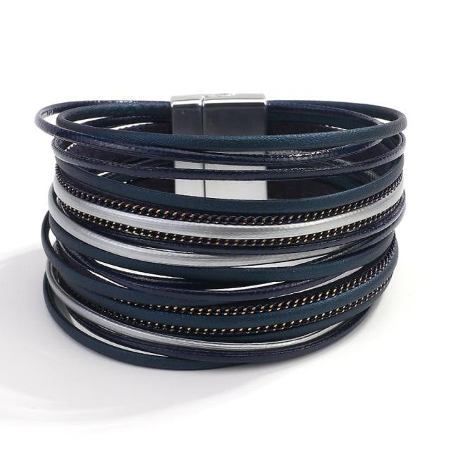 5 Colours Slim Leather Multilayer Bracelet