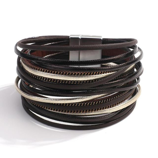 5 Colours Slim Leather Multilayer Bracelet