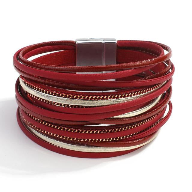5 Colours Slim Leather Multilayer Bracelet