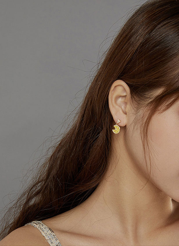 Sterling Silver Lemon Stud Hypoallergenic Earrings