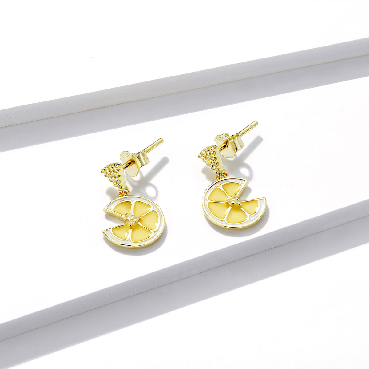 Sterling Silver Lemon Stud Hypoallergenic Earrings