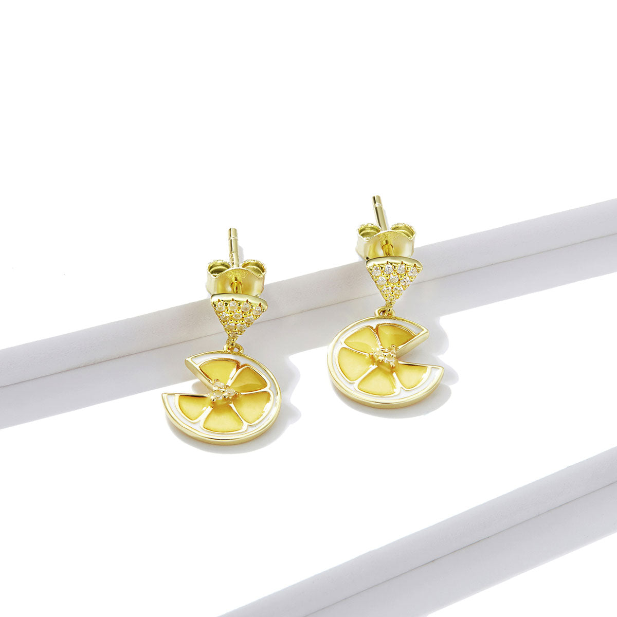 Sterling Silver Lemon Stud Hypoallergenic Earrings