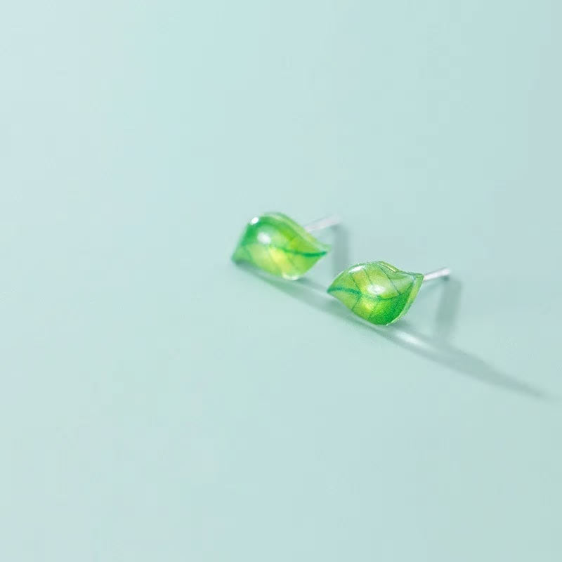 Sterling Silver Leaf Stud Hypoallergenic Earrings