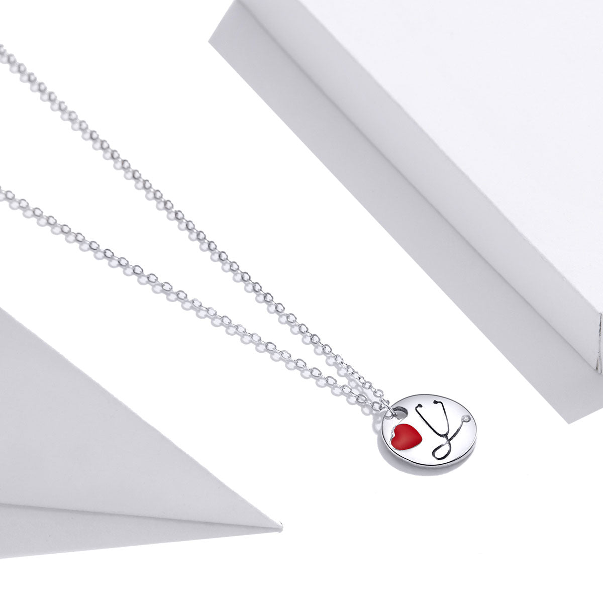 Sterling Silver I Love Medicine Adjustable Hypoallergenic Necklace