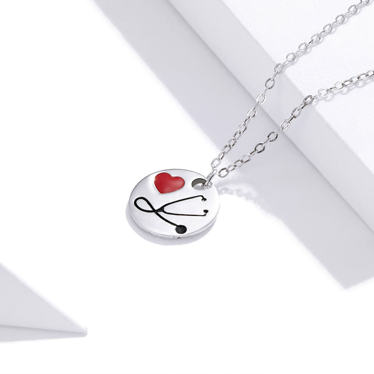 Sterling Silver I Love Medicine Adjustable Hypoallergenic Necklace