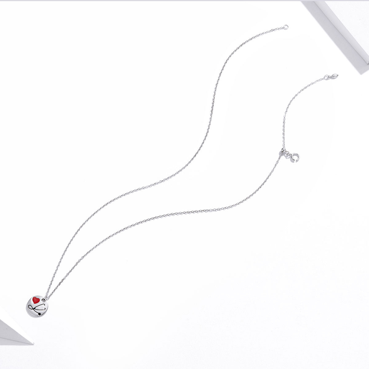 Sterling Silver I Love Medicine Adjustable Hypoallergenic Necklace