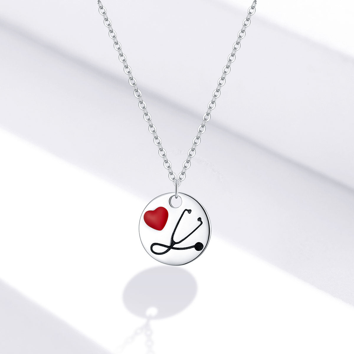 Sterling Silver I Love Medicine Adjustable Hypoallergenic Necklace