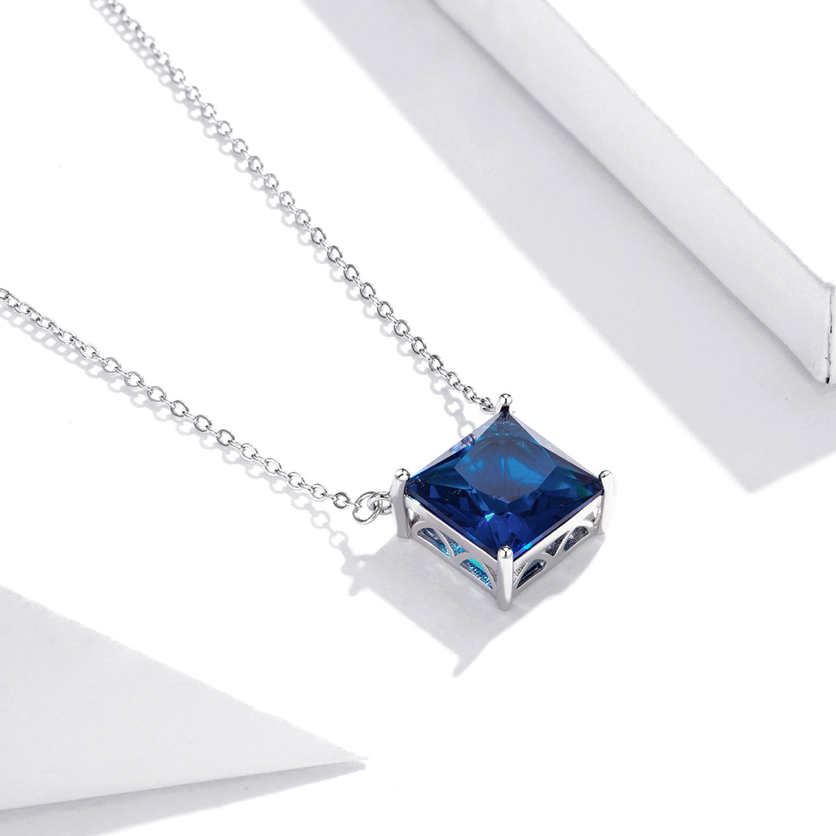 Sterling Silver Exquisite Cubic Zirconia Adjustable Hypoallergenic Necklace