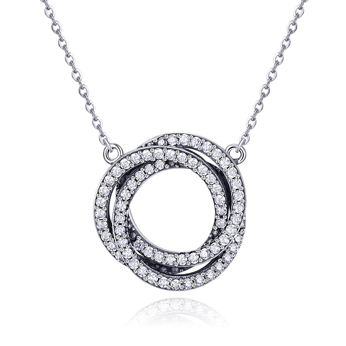 Sterling Silver Triple Circle Adjustable Hypoallergenic Necklace