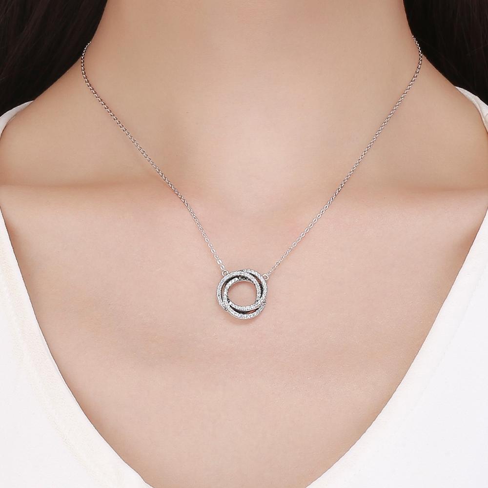 Sterling Silver Triple Circle Adjustable Hypoallergenic Necklace