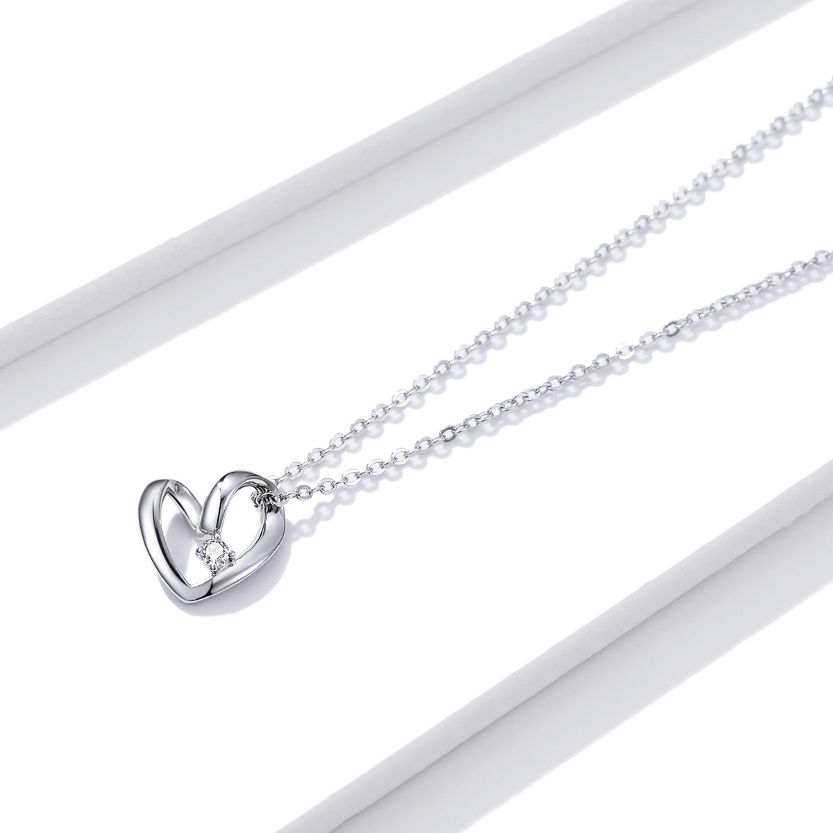 Sterling Silver Heart Adjustable Hypoallergenic Necklace