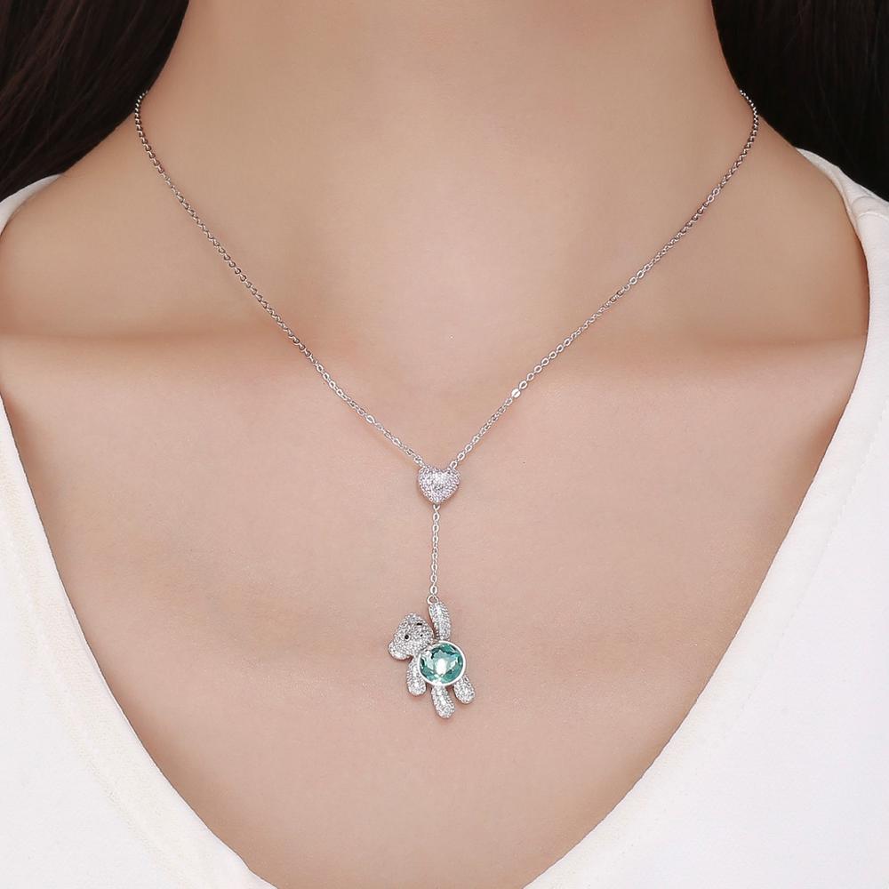 Sterling Silver Cute Bear Hypoallergenic Necklace