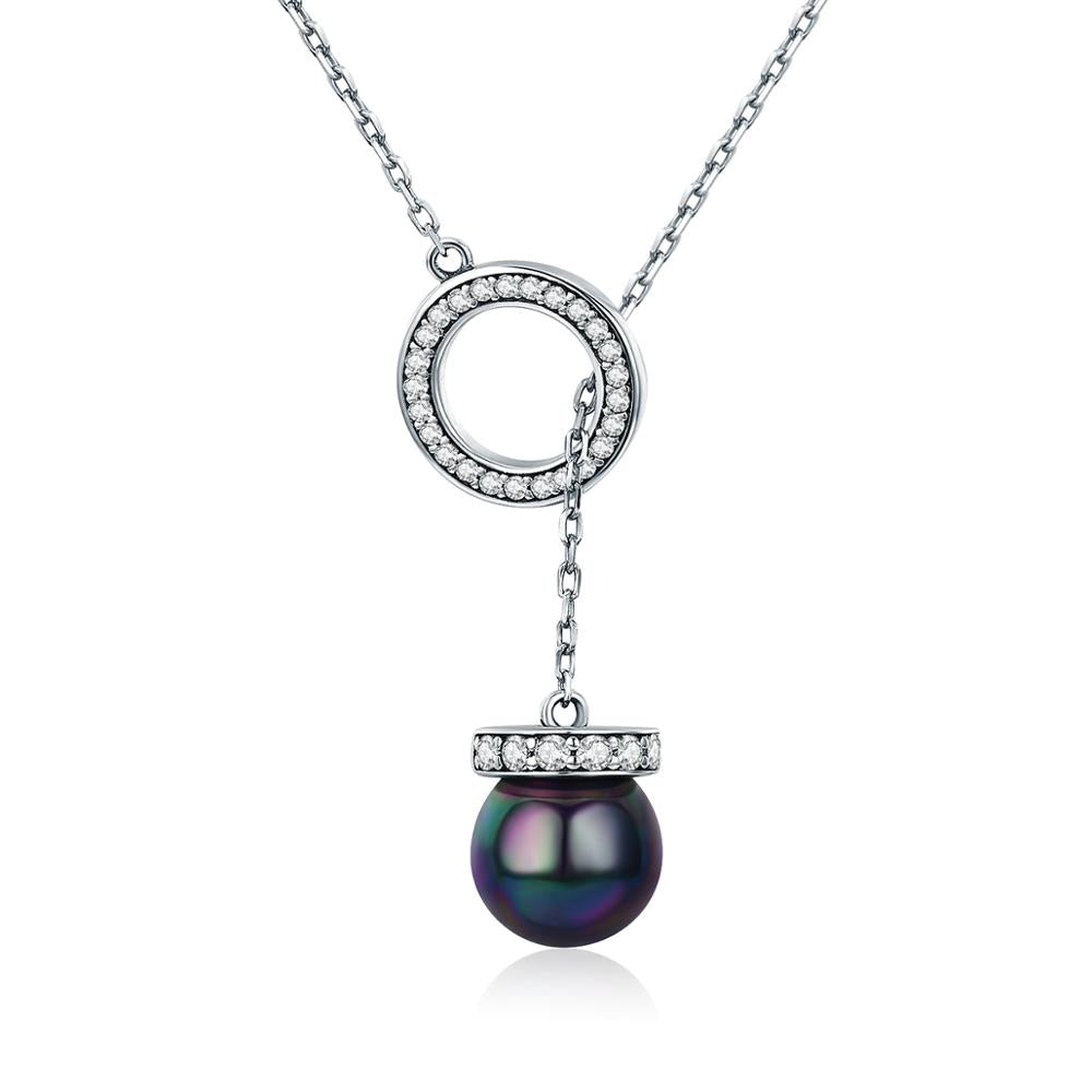 Sterling Silver Black Pearl Adjustable Hypoallergenic Necklace