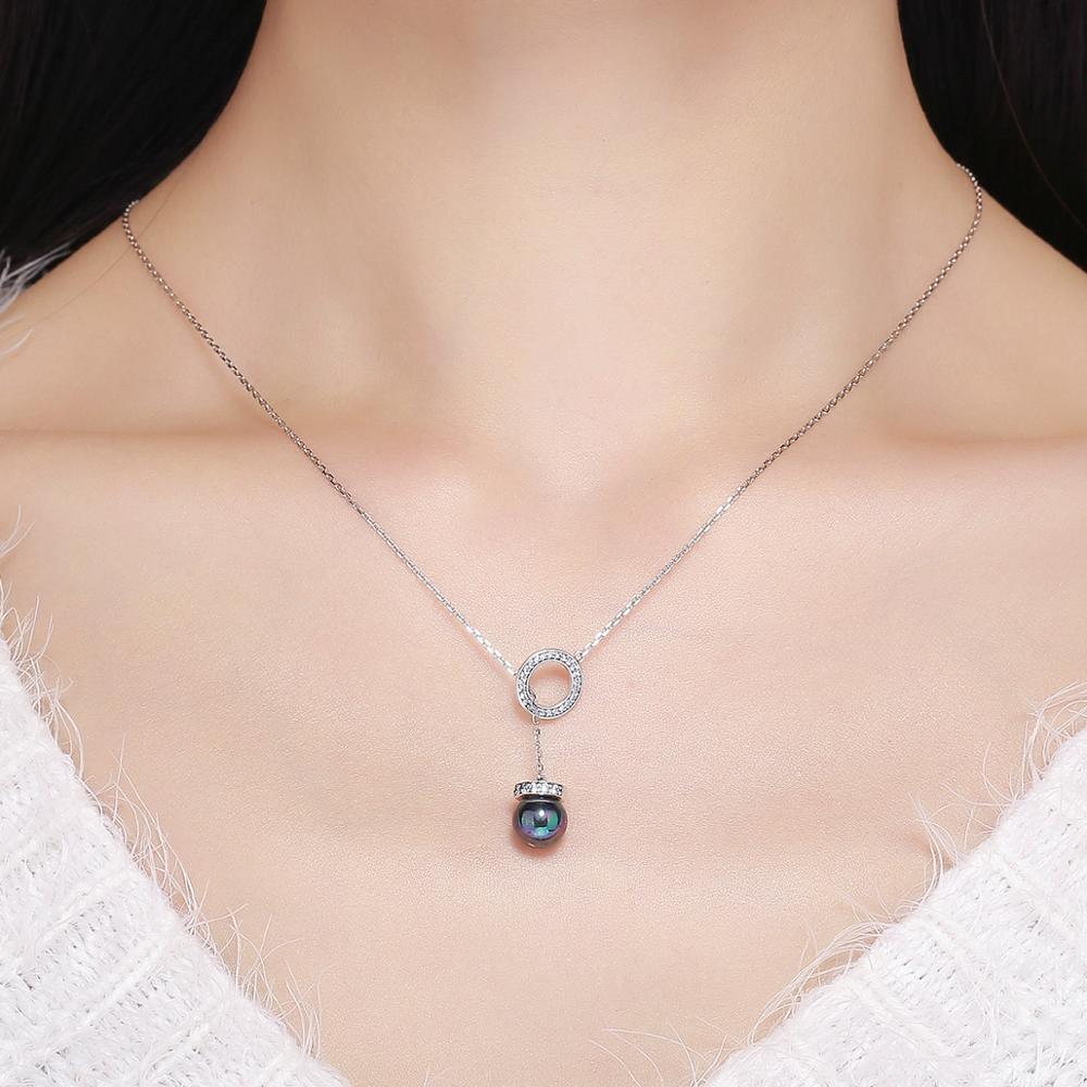Sterling Silver Black Pearl Adjustable Hypoallergenic Necklace