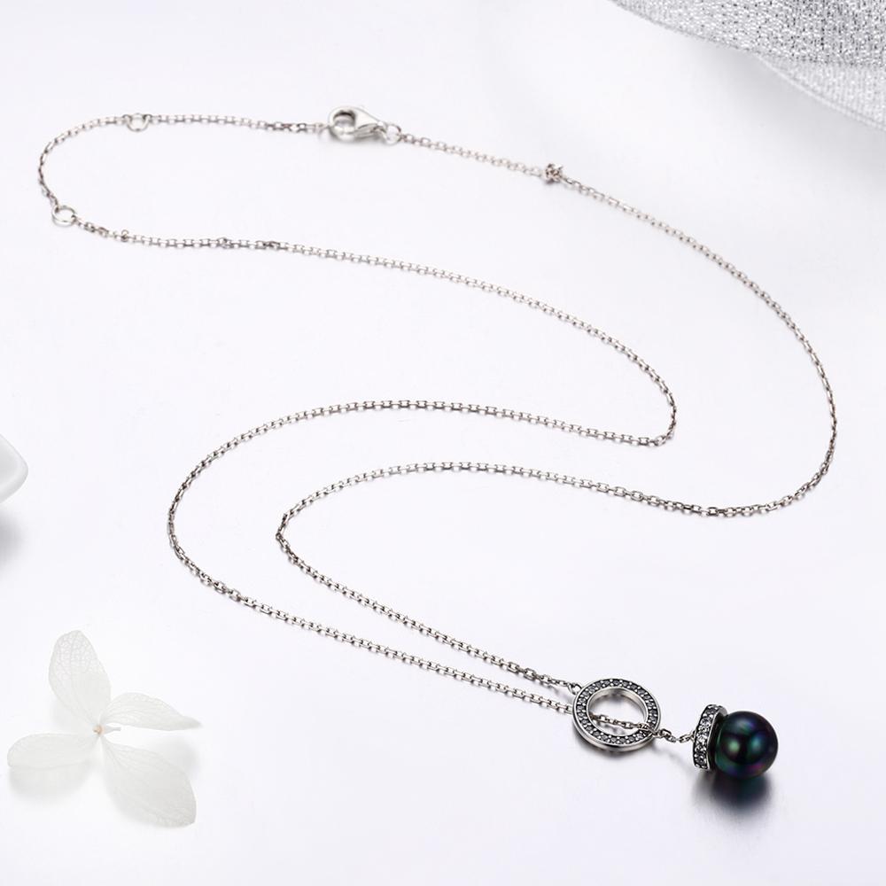 Sterling Silver Black Pearl Adjustable Hypoallergenic Necklace