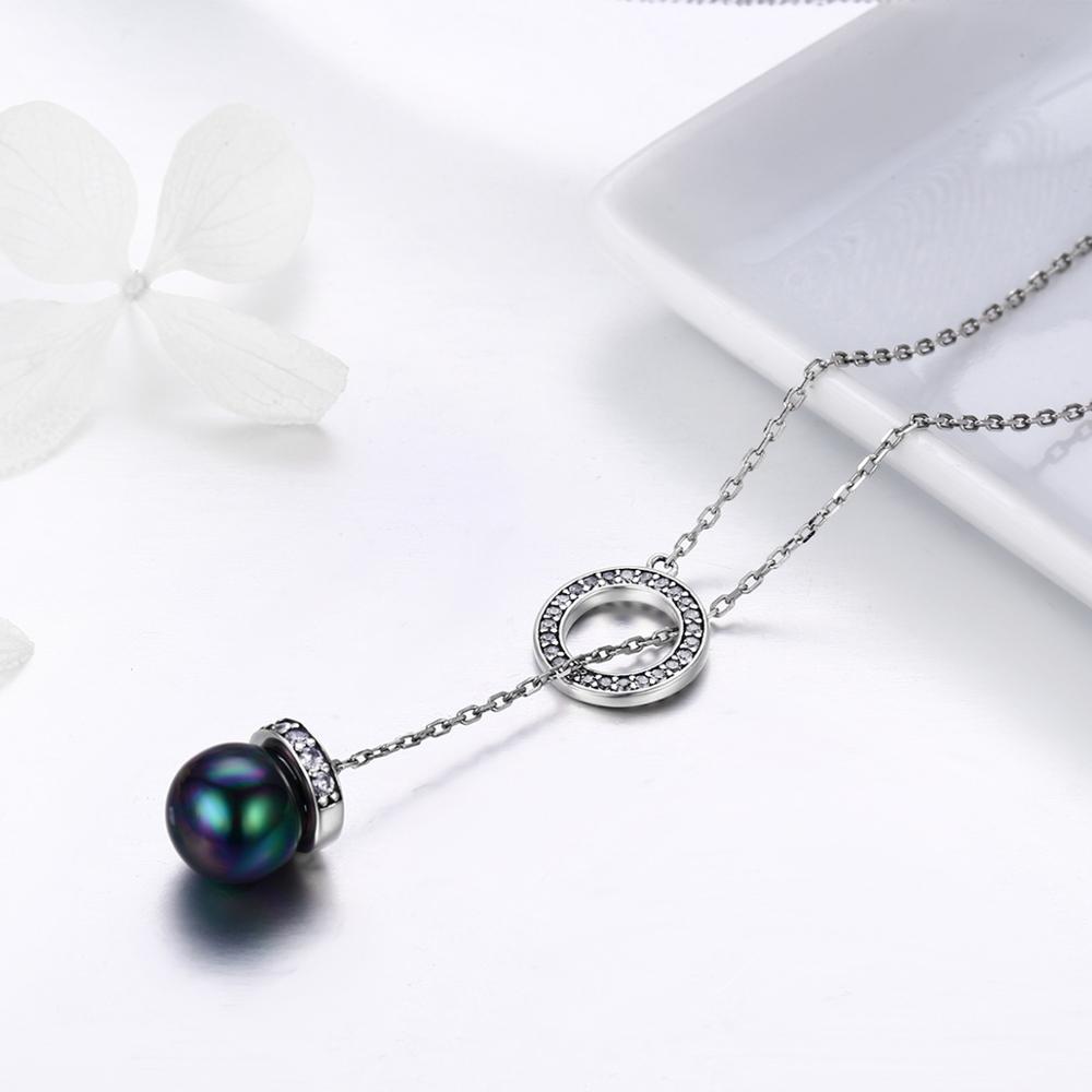 Sterling Silver Black Pearl Adjustable Hypoallergenic Necklace
