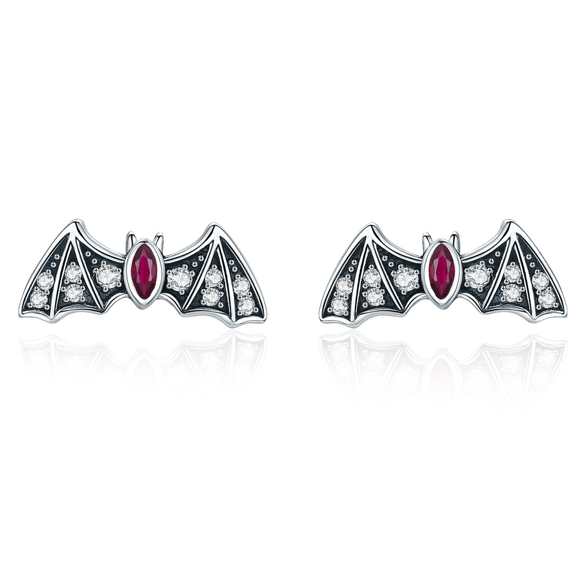 Sterling Silver Bat Stud Hypoallergenic Earrings