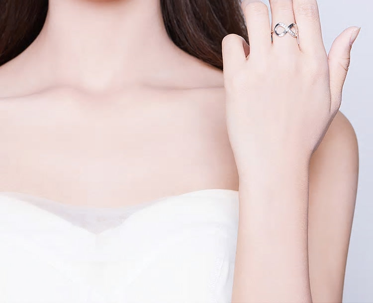 Sterling Silver 'Family Forever' Infinity Adjustable Hypoallergenic Ring