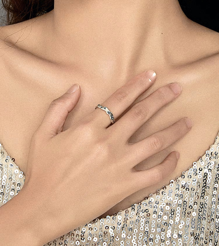 Sterling Silver Space Adjustable Hypoallergenic Ring