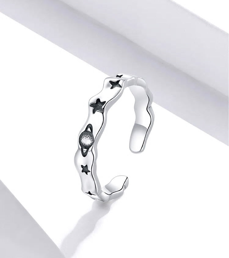 Sterling Silver Space Adjustable Hypoallergenic Ring