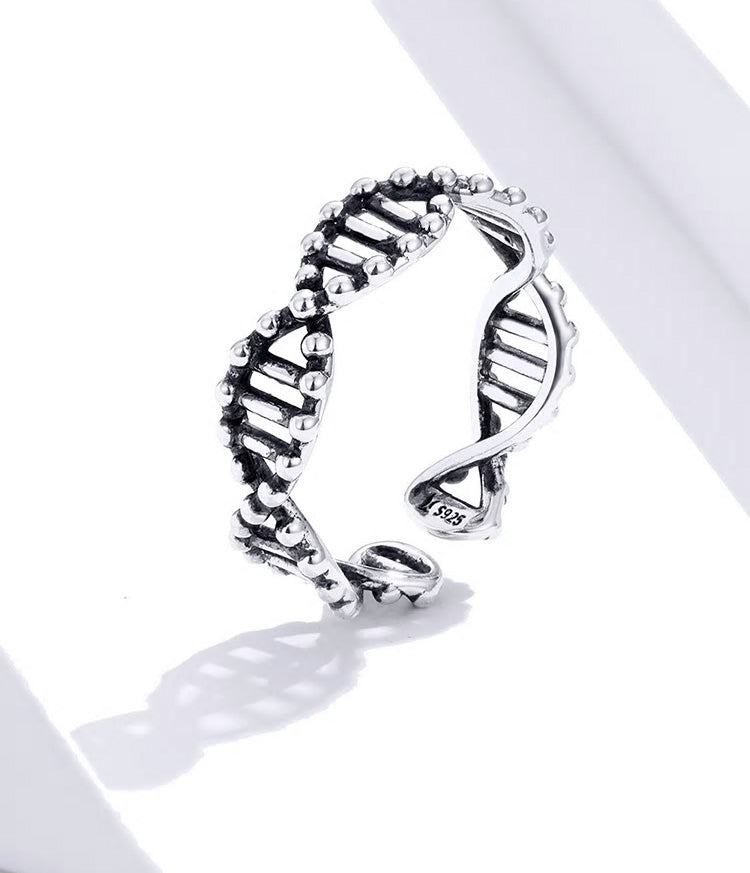Sterling Silver DNA Adjustable Hypoallergenic Ring