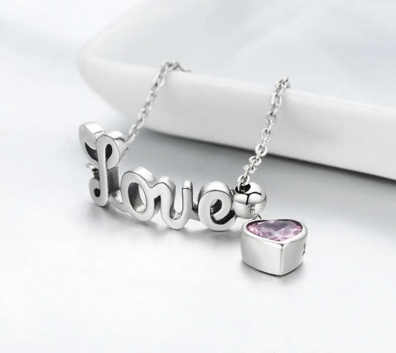 Sterling Silver Love Adjustable Chain Hypoallergenic Ring