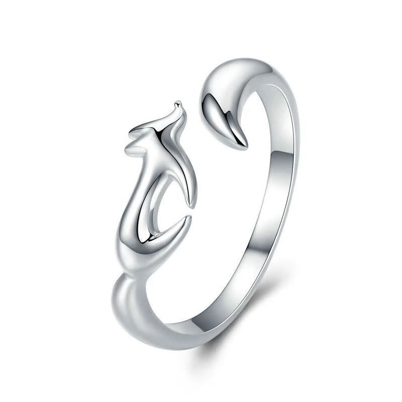Sterling Silver Fox Adjustable Hypoallergenic Ring