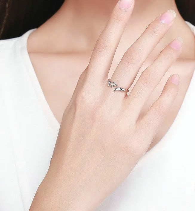 Sterling Silver Fox Adjustable Hypoallergenic Ring