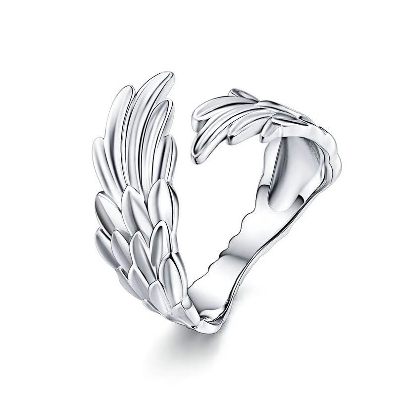Sterling Silver Angel Wing Adjustable Hypoallergenic Ring