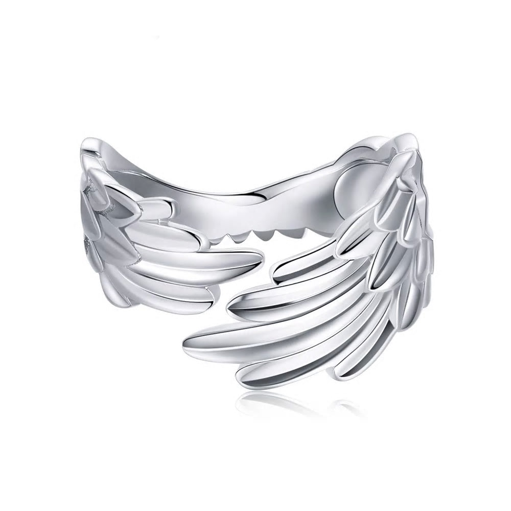 Sterling Silver Angel Wing Adjustable Hypoallergenic Ring