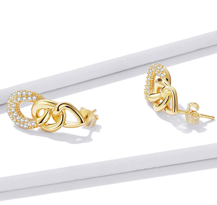 Sterling Silver Bright Chain Stud Hypoallergenic Earrings