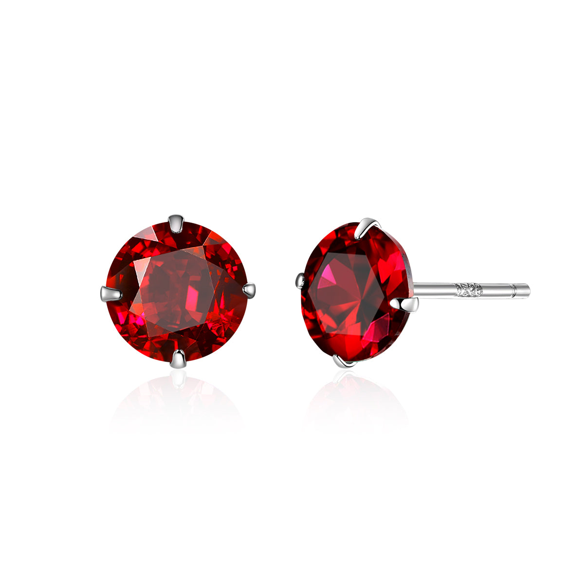 Sterling Silver Round Cubic Zirconia Stud Hypoallergenic Earrings