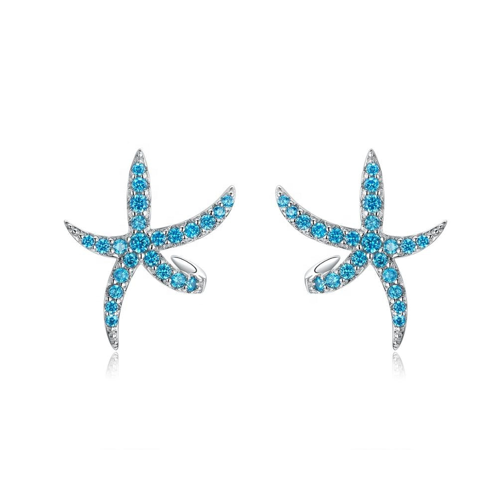 Sterling Silver Starfish Stud Hypoallergenic Earrings