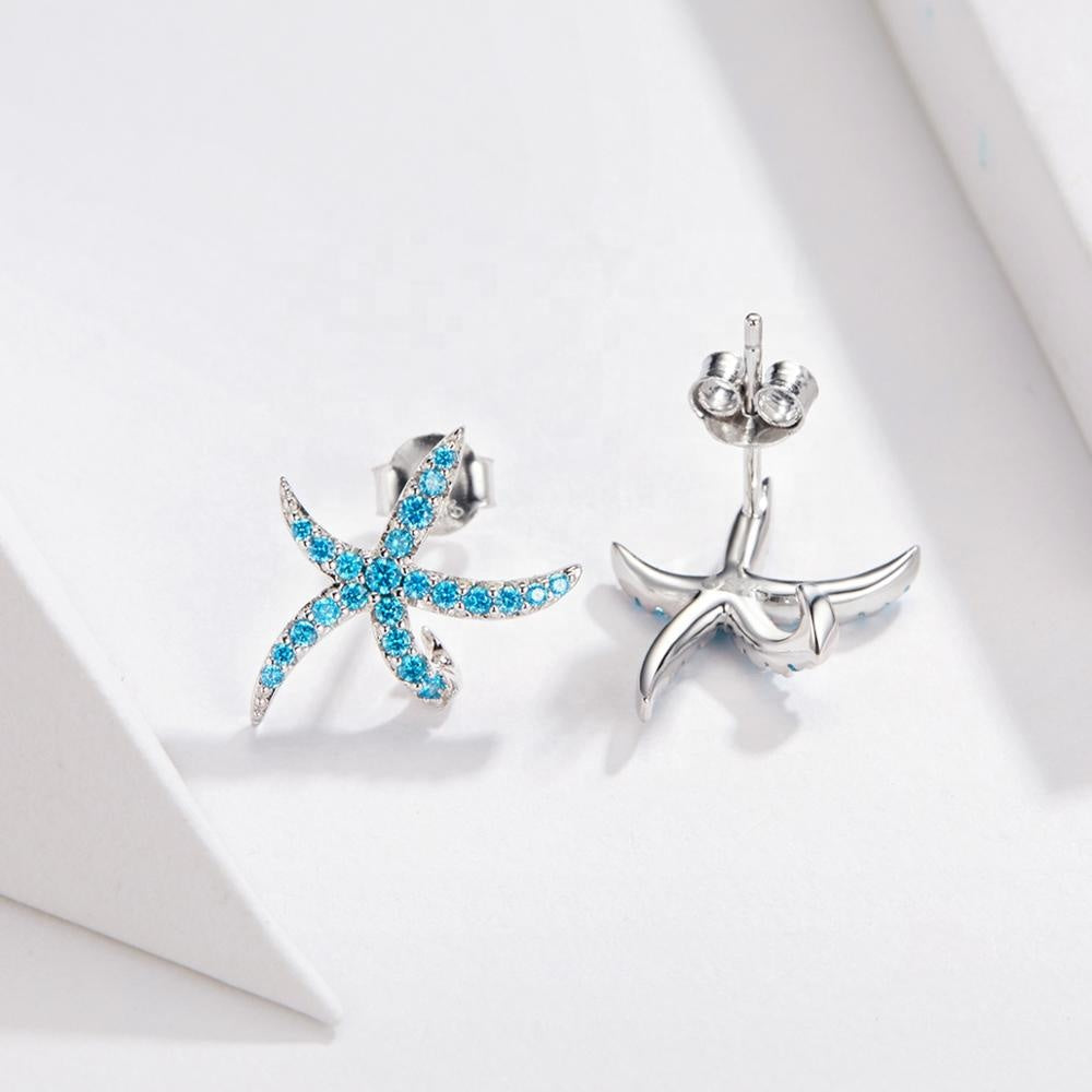 Sterling Silver Starfish Stud Hypoallergenic Earrings