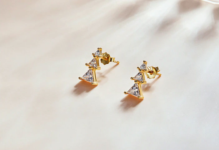 Sterling Silver Christmas Tree Stud Hypoallergenic Earrings