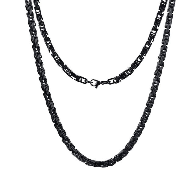Stainless Steel Byzantine Chain Necklace