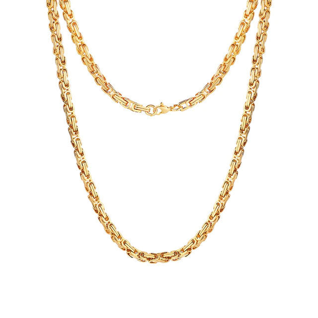 Stainless Steel Byzantine Chain Necklace