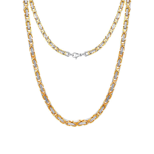 Stainless Steel Byzantine Chain Necklace