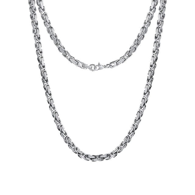 Stainless Steel Byzantine Chain Necklace