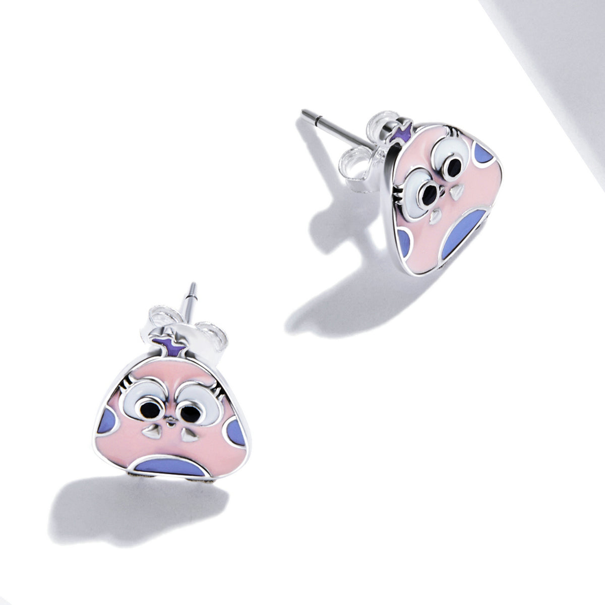 Sterling Silver Cartoon Cute Bird Stud Hypoallergenic Earrings