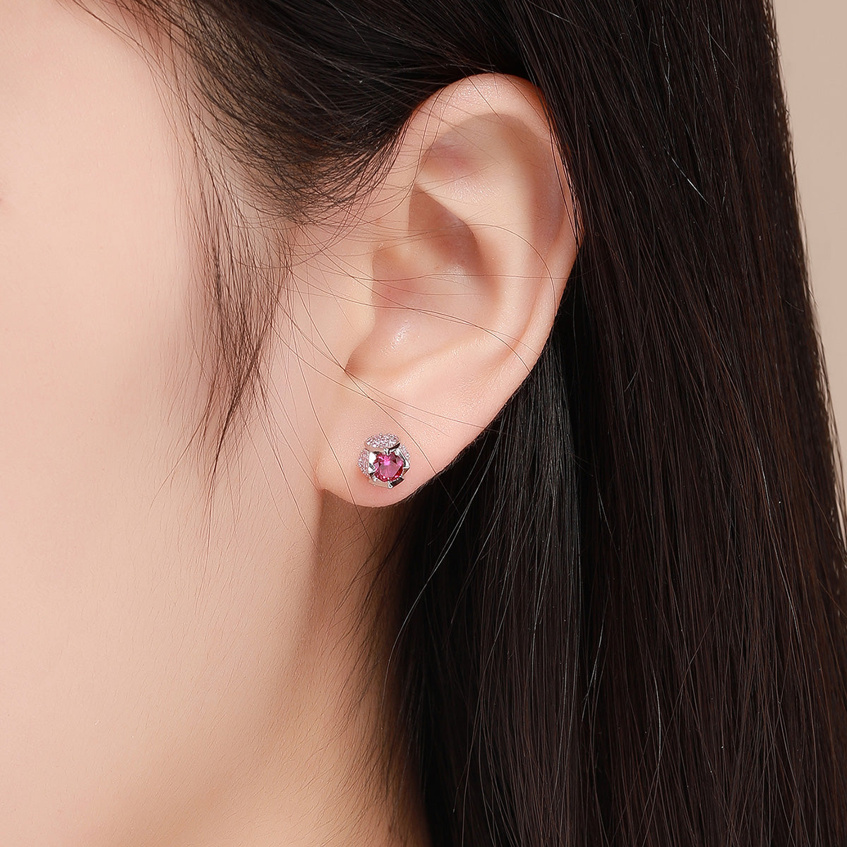 Sterling Silver Luminous Tulip Stud Hypoallergenic Earrings