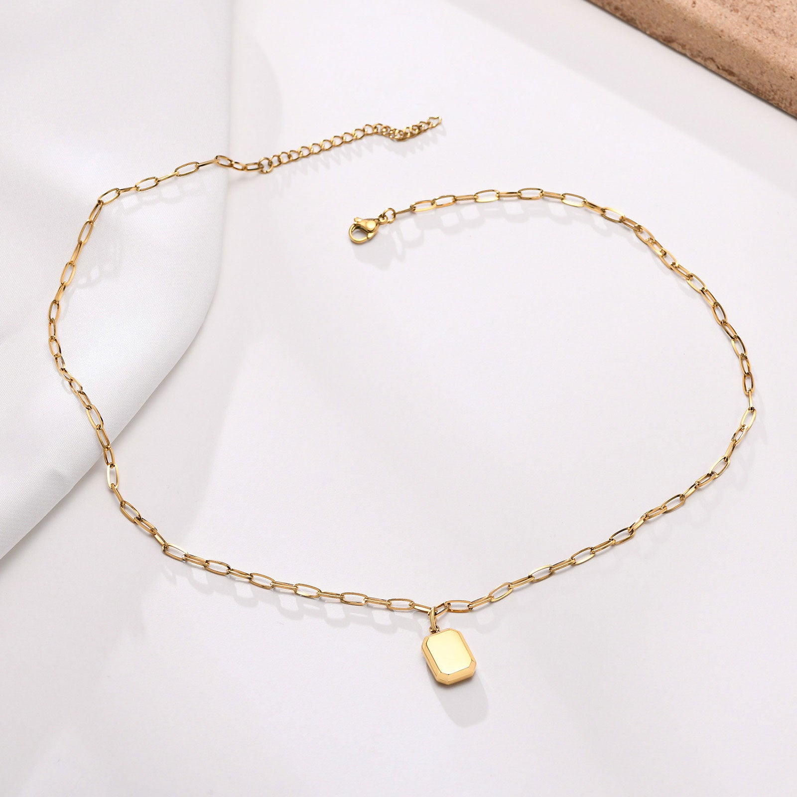 Stainless Steel Rectangle Necklace