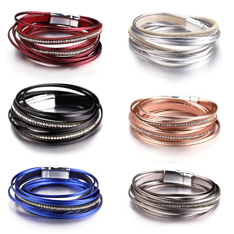 Double Wrap Cubic Zirconia Multilayer Bracelet