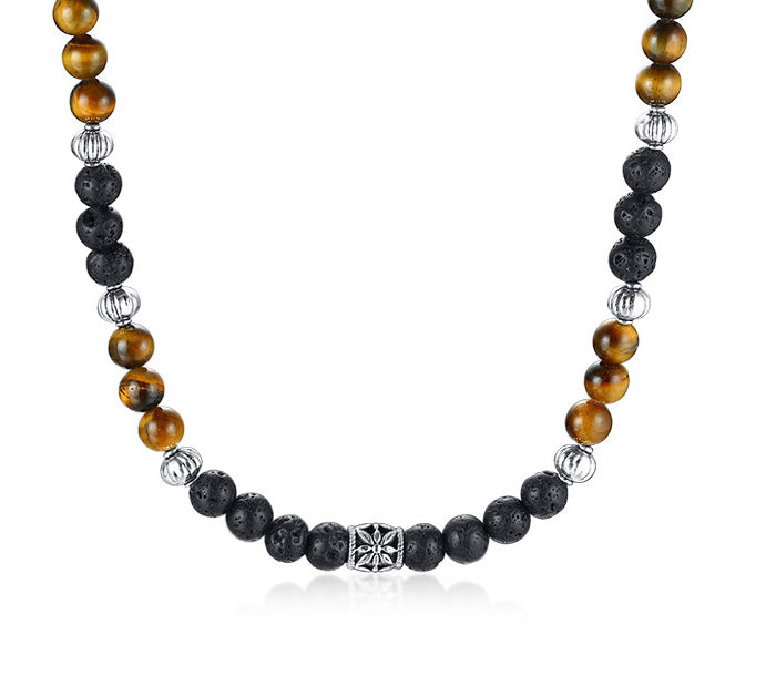 Long Beaded Tiger Eye Necklace