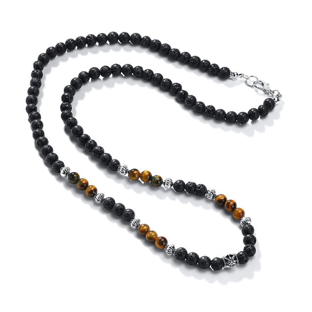 Long Beaded Tiger Eye Necklace
