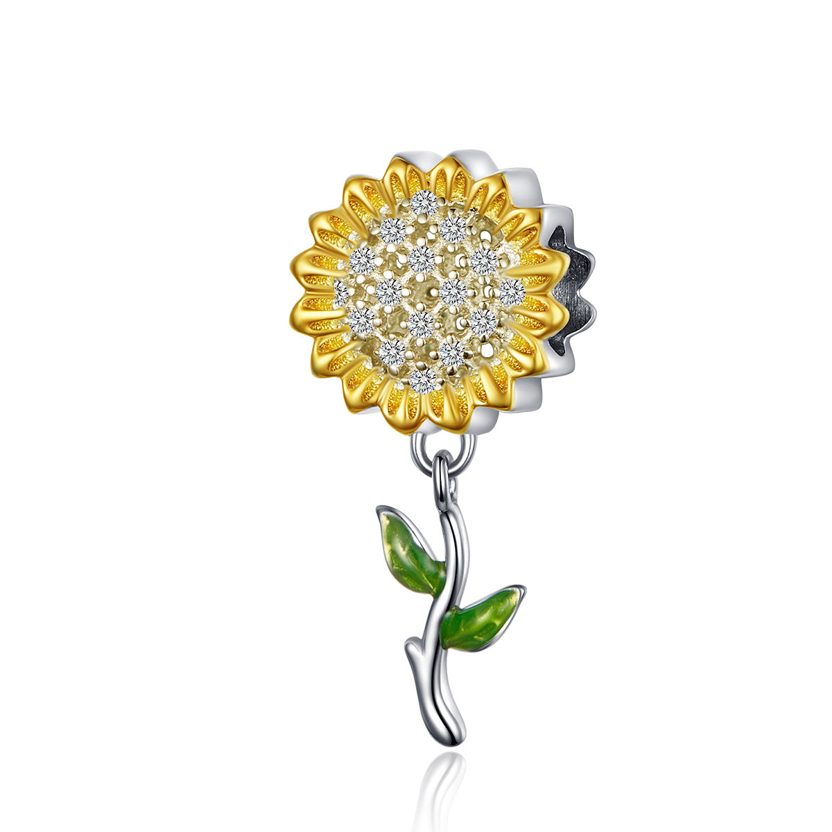 Sterling Silver Sunflower Hypoallergenic Bead Charm
